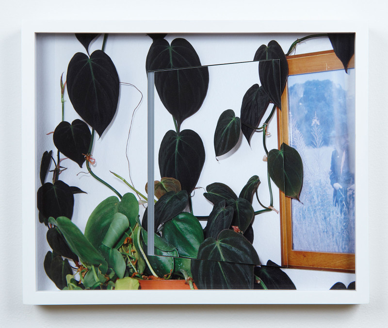 Bathroom Scene, Unique Pigment Print, Museum Board, Enamel Paint, Aluminum, 16.5” x 19.75”